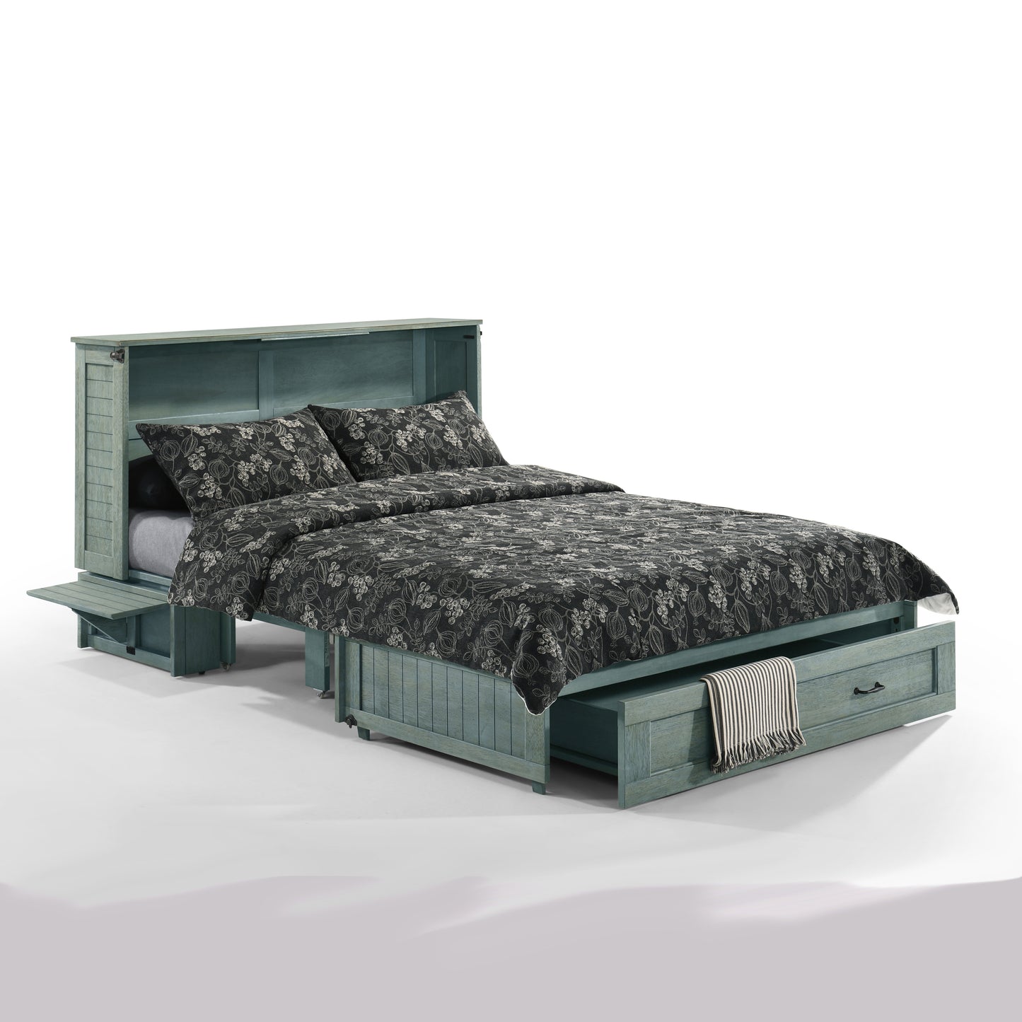 Night and Day Furniture Poppy Murphy Cabinet Bed Antique Blue Finish