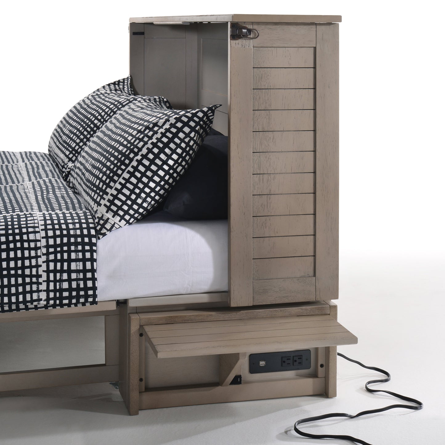 Poppy Murphy Cabinet Bed Brushed Driftwood Finish