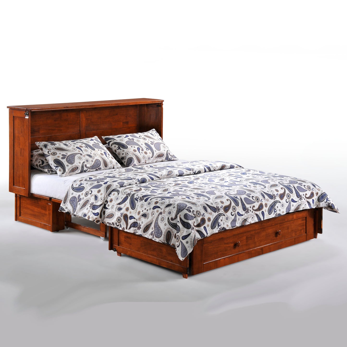 Night and Day Furniture Clover Murphy Cabinet Bed Cherry Finish